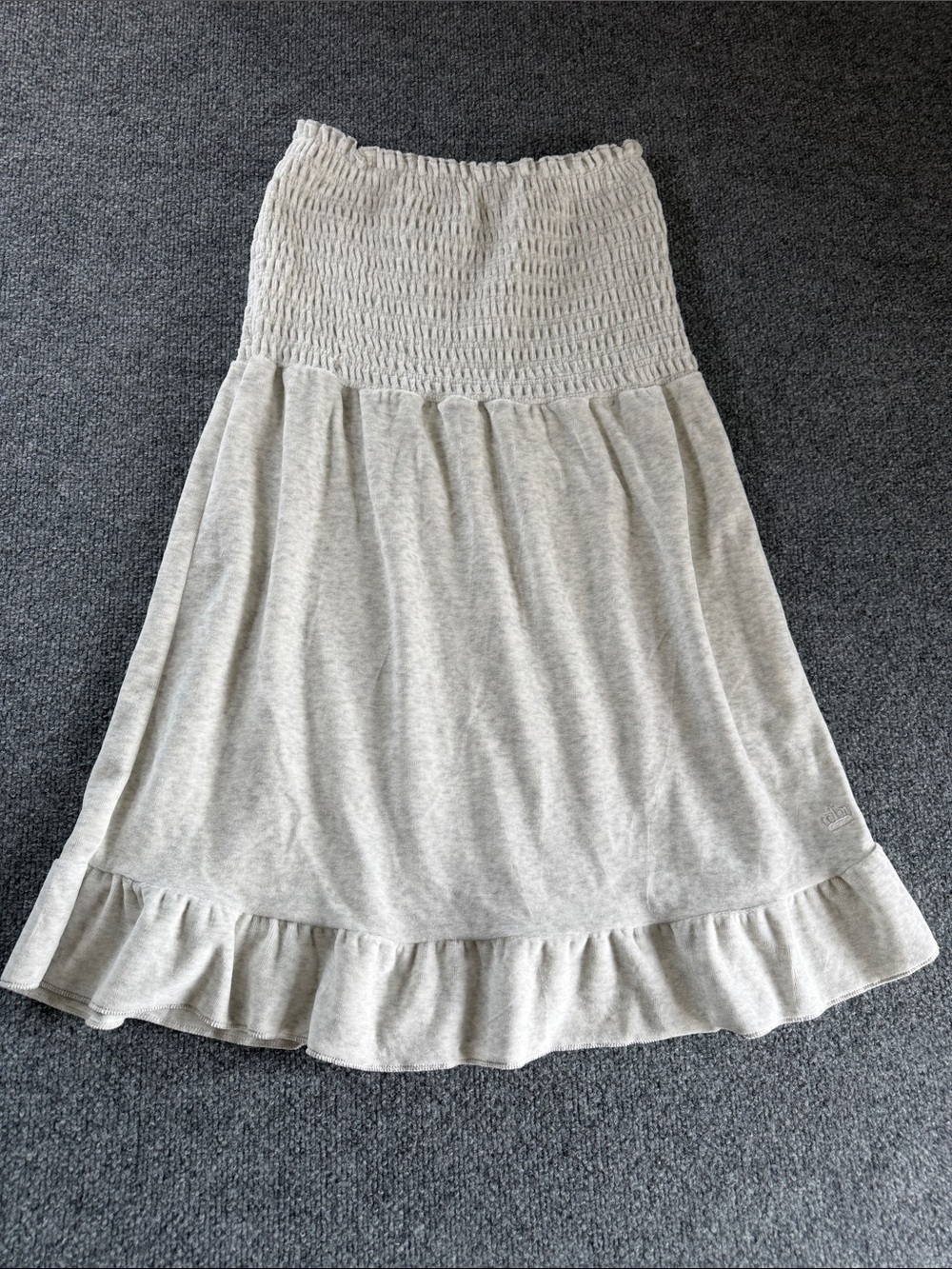 Y2K Juicy Couture Terry Cloth Babydoll Dress XXL 90’s Vibe Light Grey